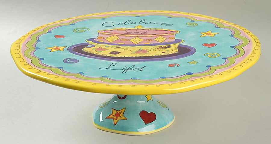 Celebrate 13" Diameter Pedestal Cake Stand by Certified International-1
