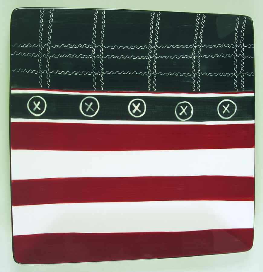Red White & Blue 13" Square Serving Platter by Certified International-1