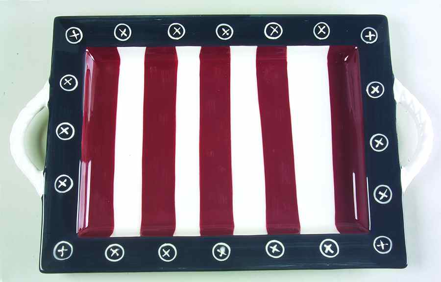 Red White & Blue 19" Rectangular Serving Platter by Certified International-1