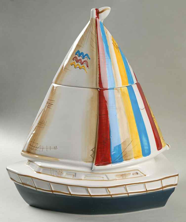 Sail Away Figural Cookie Jar & Lid by Certified International-1