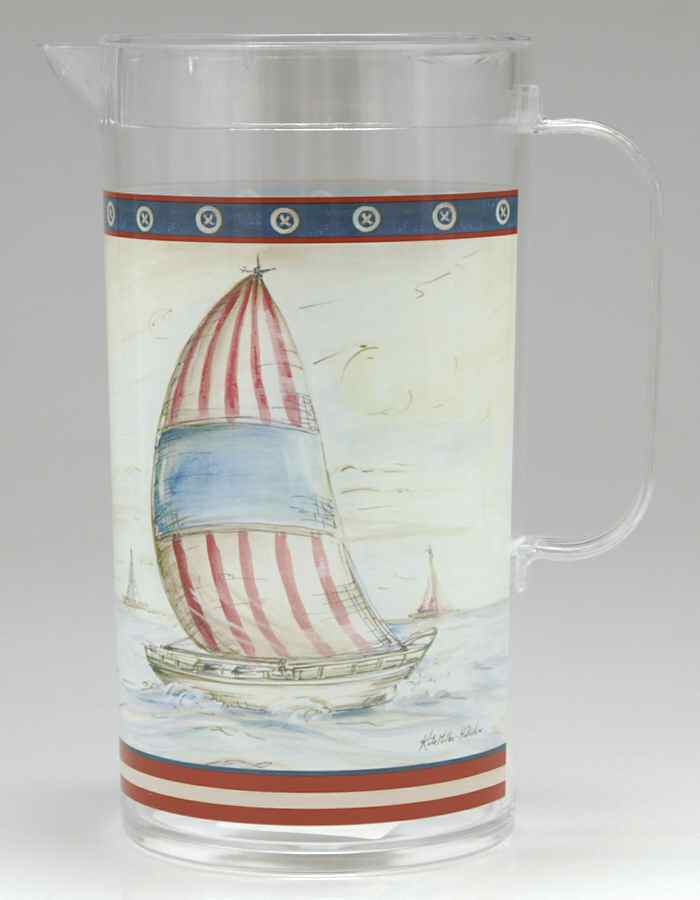 Sail Away Plastic Pitcher W/Lid by Certified International-1