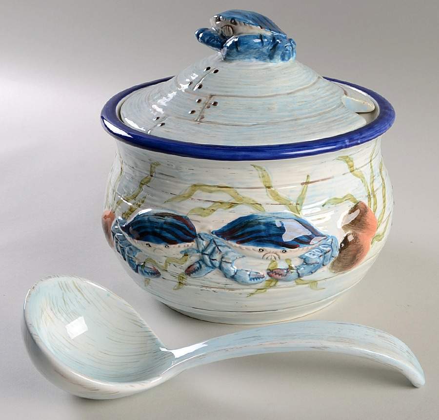 Sea Catch Tureen & Lid w/Ladle by Certified International-1