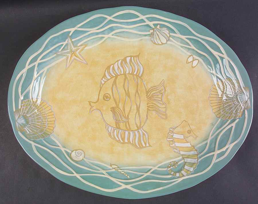 By the Shore 18" Oval Serving Platter by Certified International-1