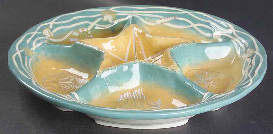 By the Shore 1 Pc Chip & Dip with 6 Sections by Certified International-1