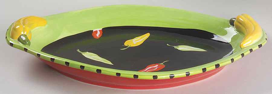 Veggie Salad 16" Large Oval Salad Serving Bowl by Certified International-1
