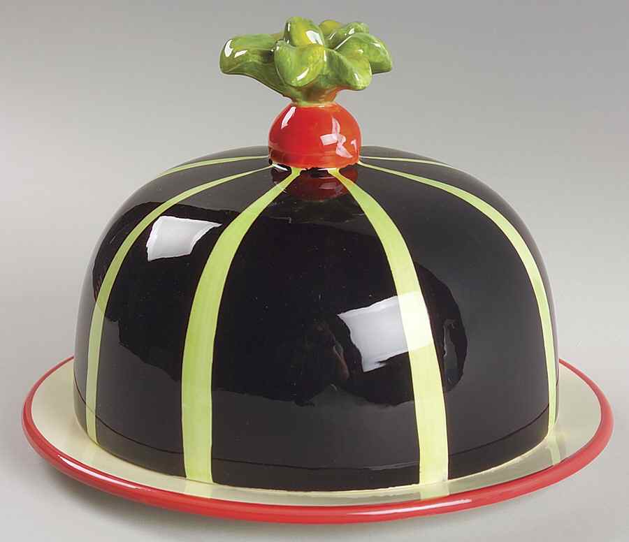 Veggie Salad Round Cheese Dish & Lid by Certified International-1