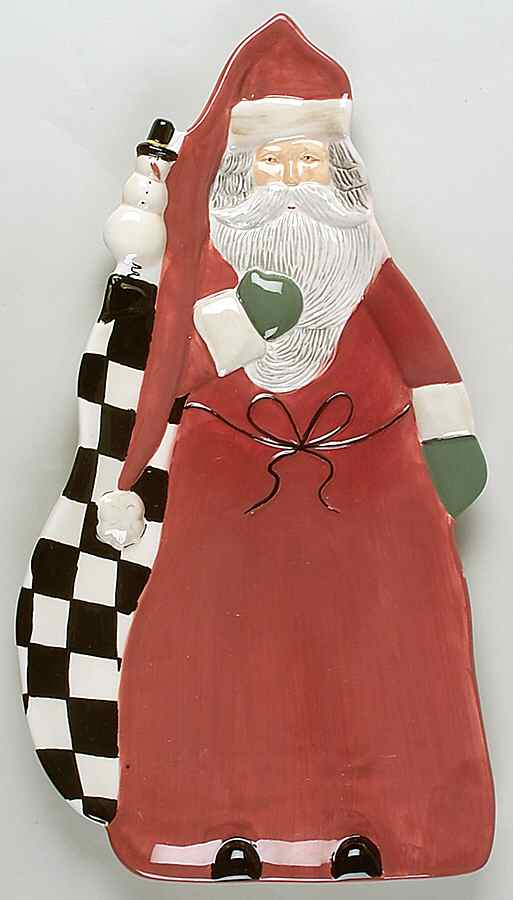 Folk Santa (Sage Background) 18" Figural Platter by Certified International-1