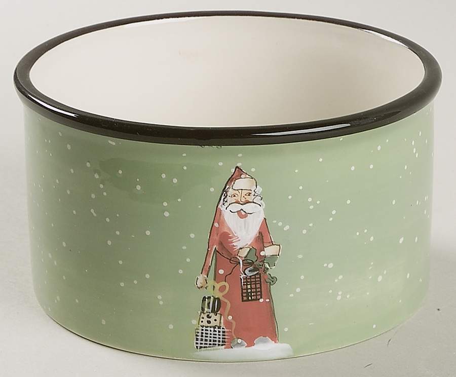 Folk Santa (Sage Background) Dip Bowl (for Dip and Spreader) by Certified International-1