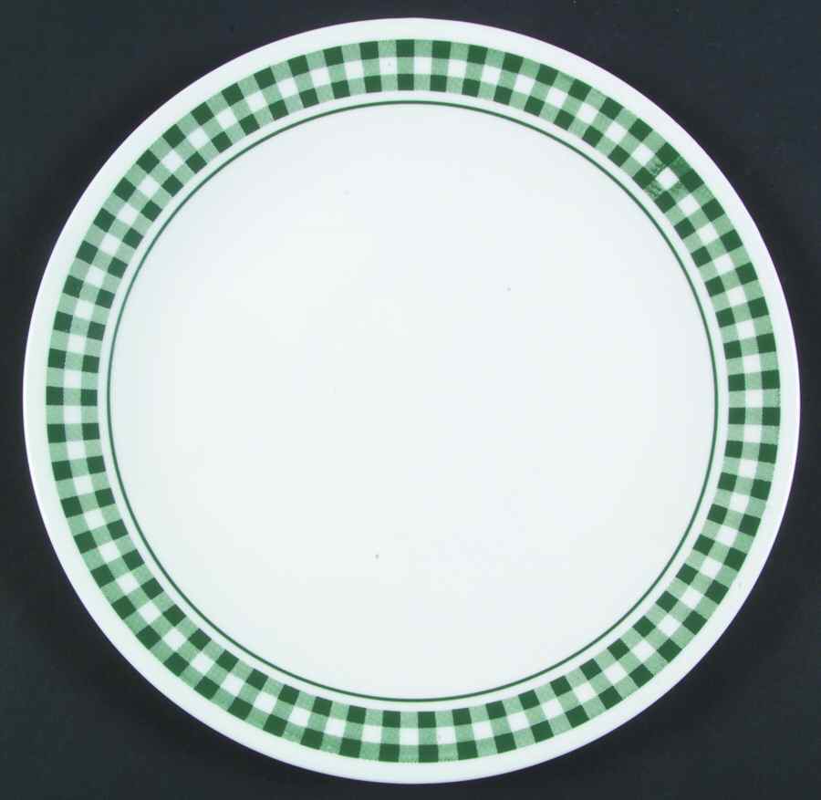 Gingham Hunter Green (Coupe, Corelle) Dinner Plate by Corning Corelle-1
