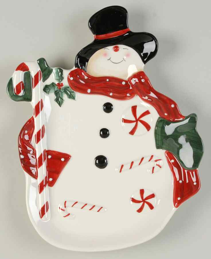 Mister Frosty Figural Candy Plate by Certified International-1