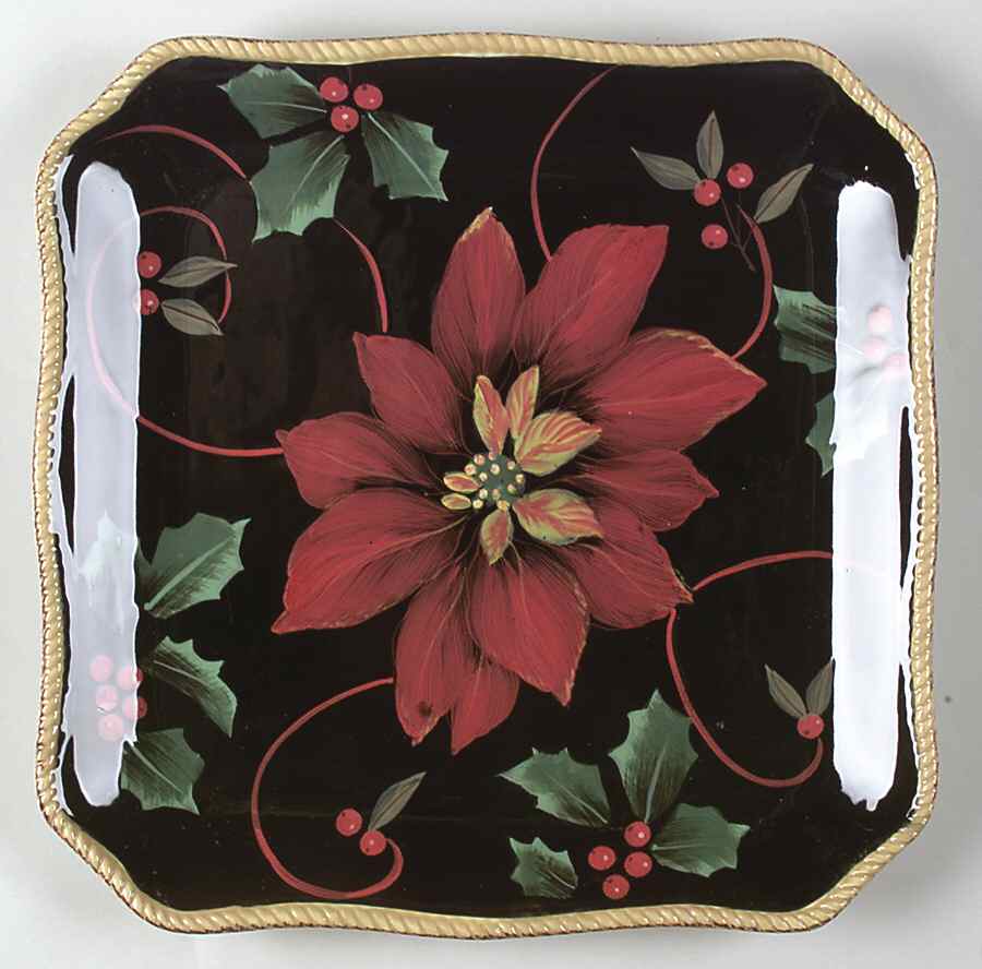 Poinsettia 13" Square Serving Platter by Certified International-1