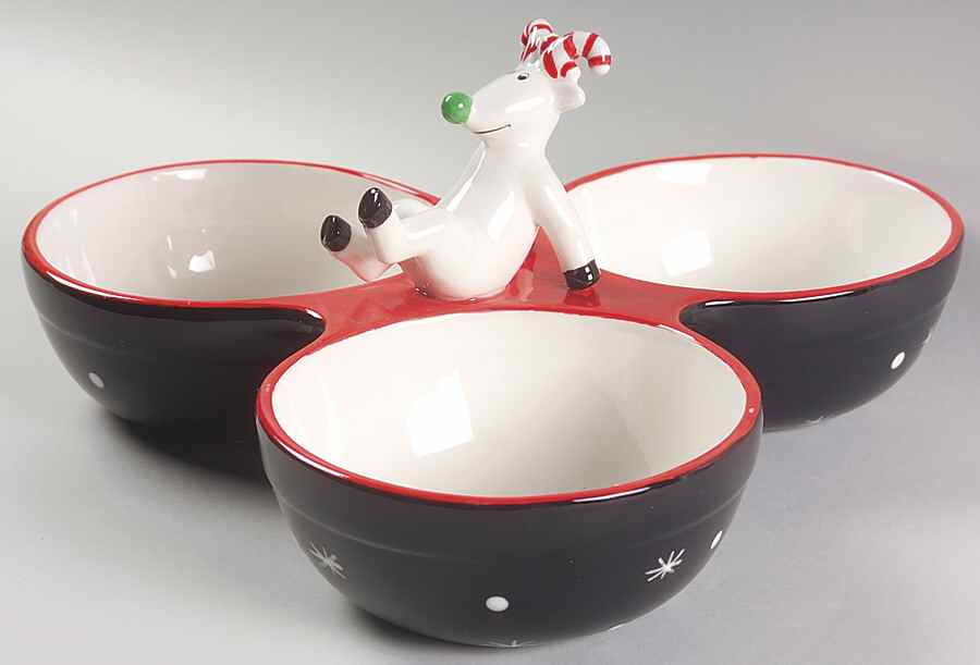 Silly Reindeer (Black Body) 3 Section Server by Certified International-1