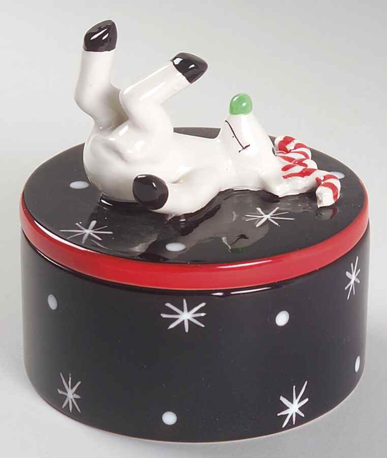 Silly Reindeer (Black Body) 4" Candy Box & Lid by Certified International-1