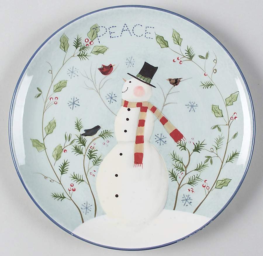 Snowman Wishes Salad/Dessert Plate by Certified International-1