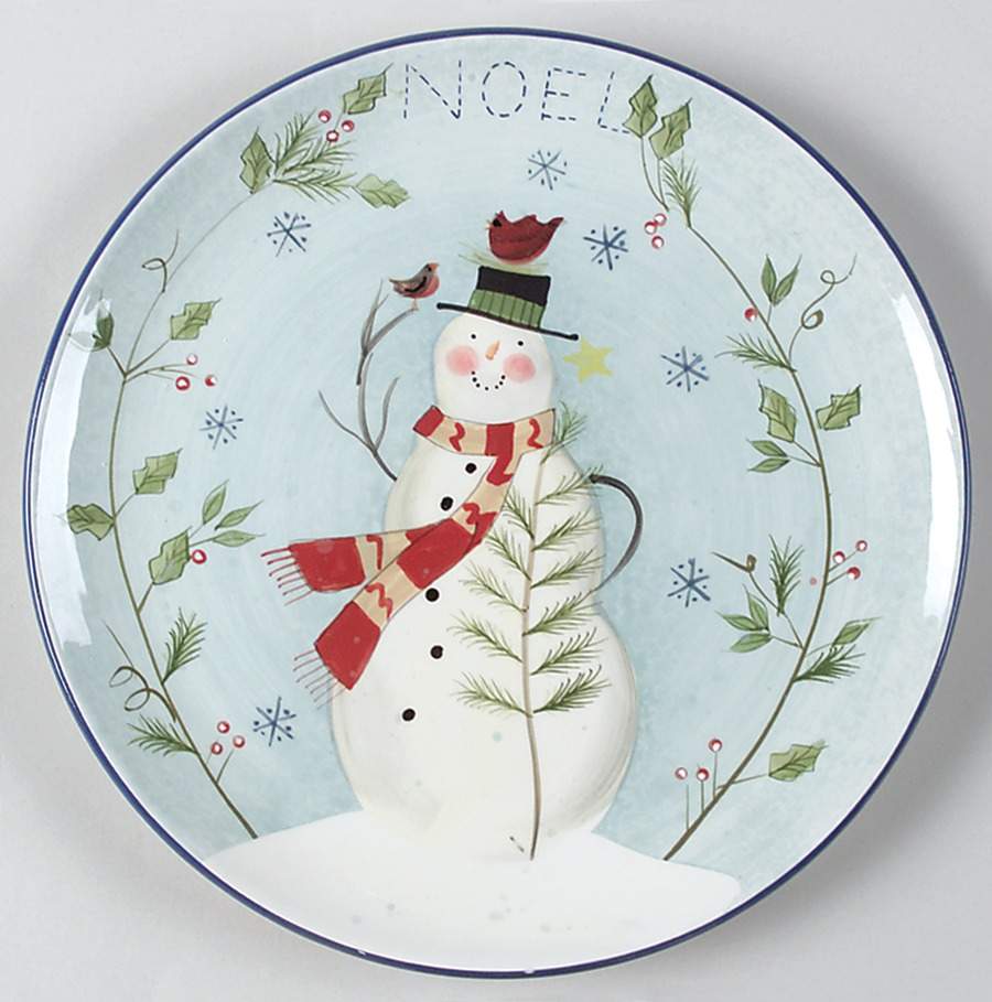 Snowman Wishes Salad/Dessert Plate by Certified International-1