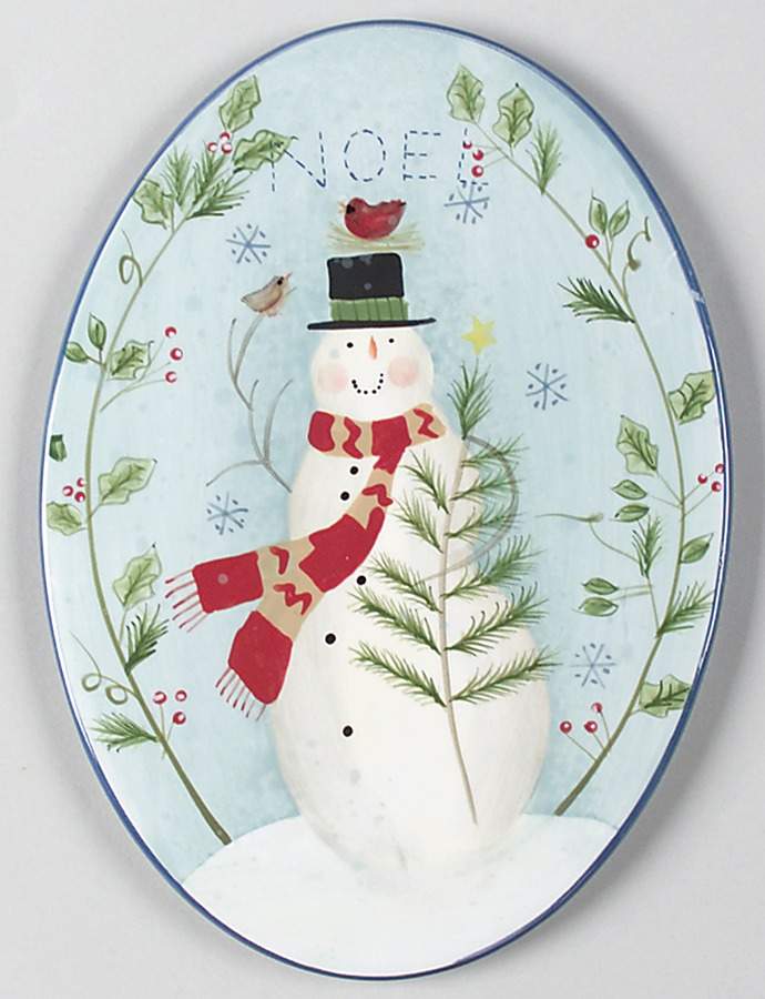 Snowman Wishes Oval Cheese Plate by Certified International-1