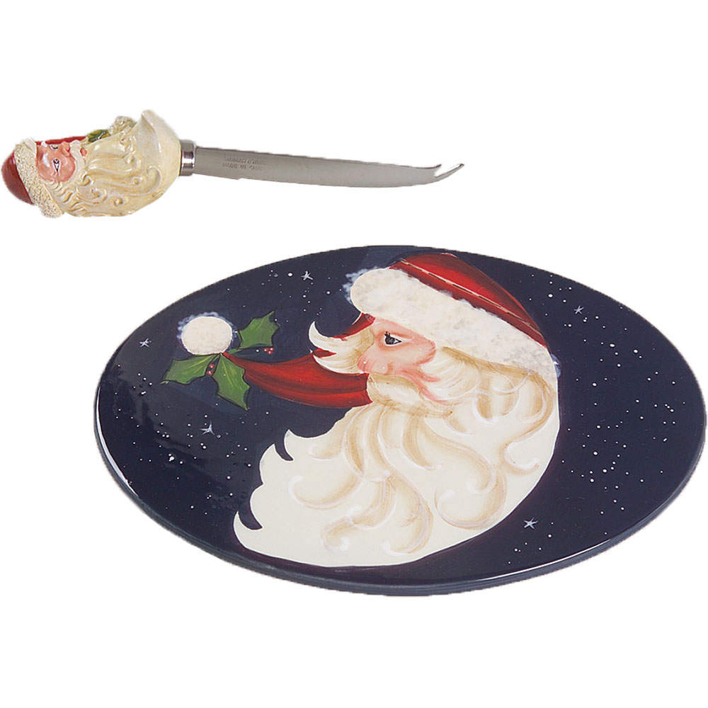 Santas Twilight 2 Piece Cheese Dish and Knife Set by Certified International-1