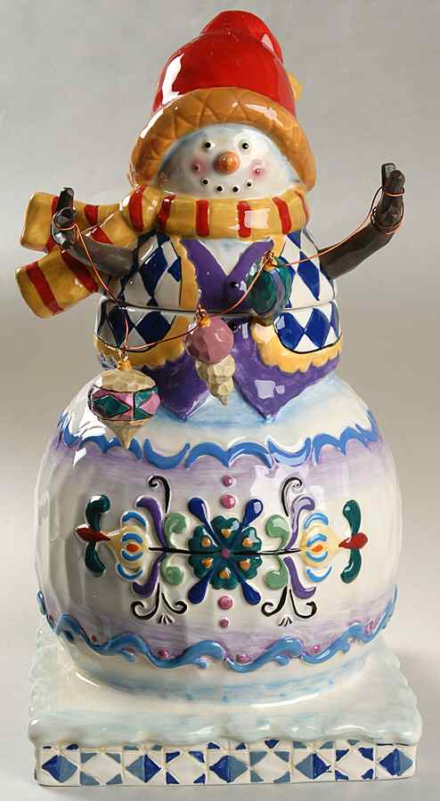 Winter Folk Figural Cookie Jar & Lid by Certified International-1