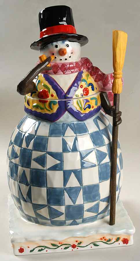 Winter Folk Figural Cookie Jar & Lid by Certified International-1