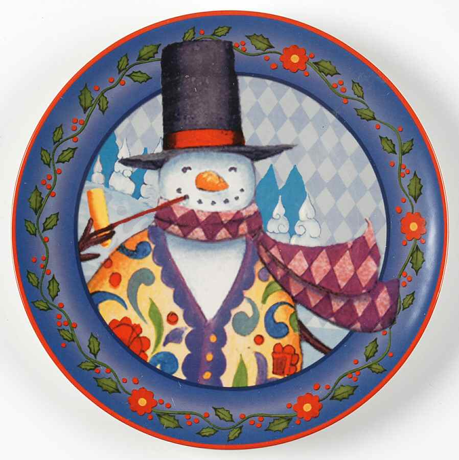Winter Folk Salad/Dessert Plate by Certified International-1
