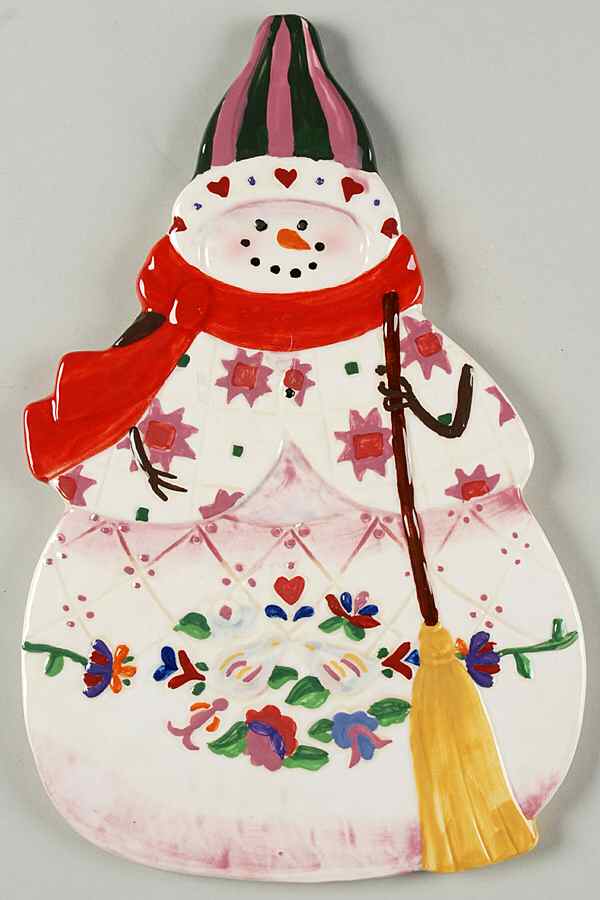 Winter Folk Figural Cheese Plate by Certified International-1