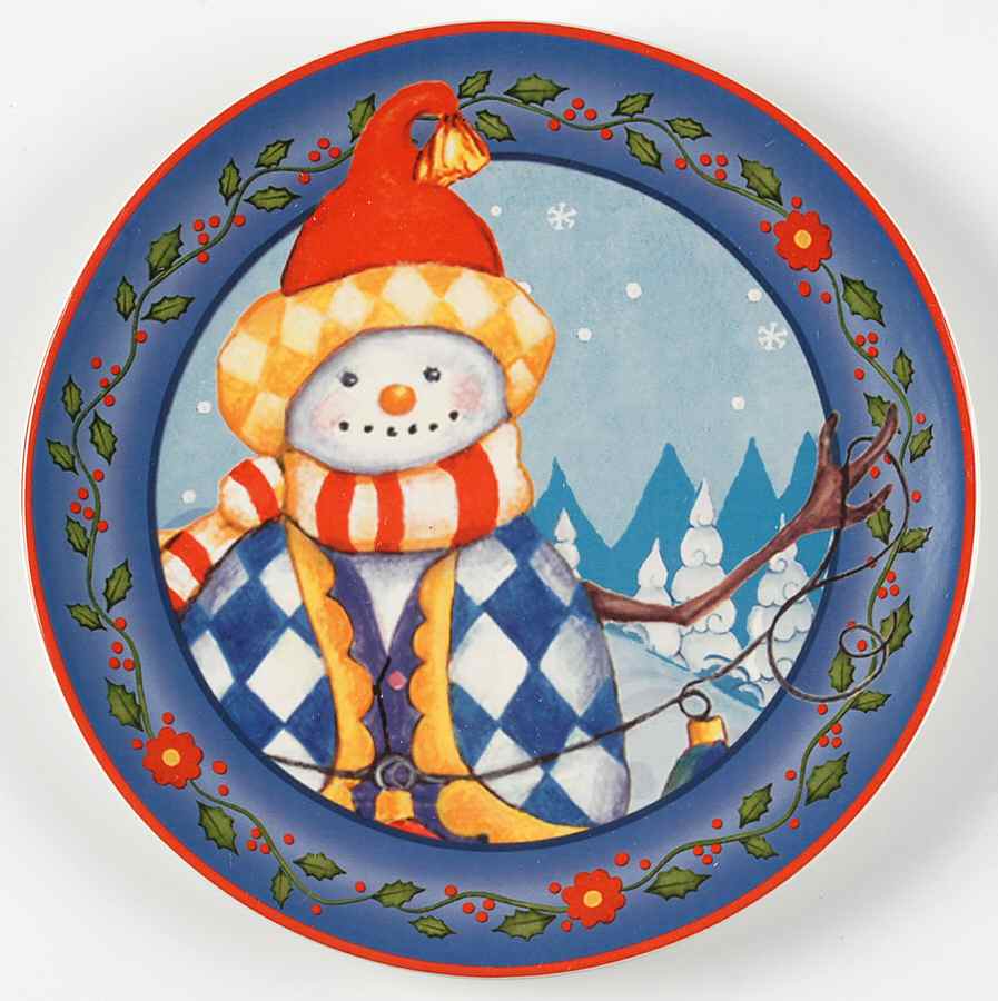 Winter Folk Salad/Dessert Plate by Certified International-1