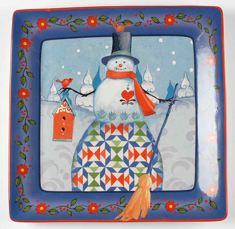Winter Folk 13" Square Serving Platter by Certified International-1