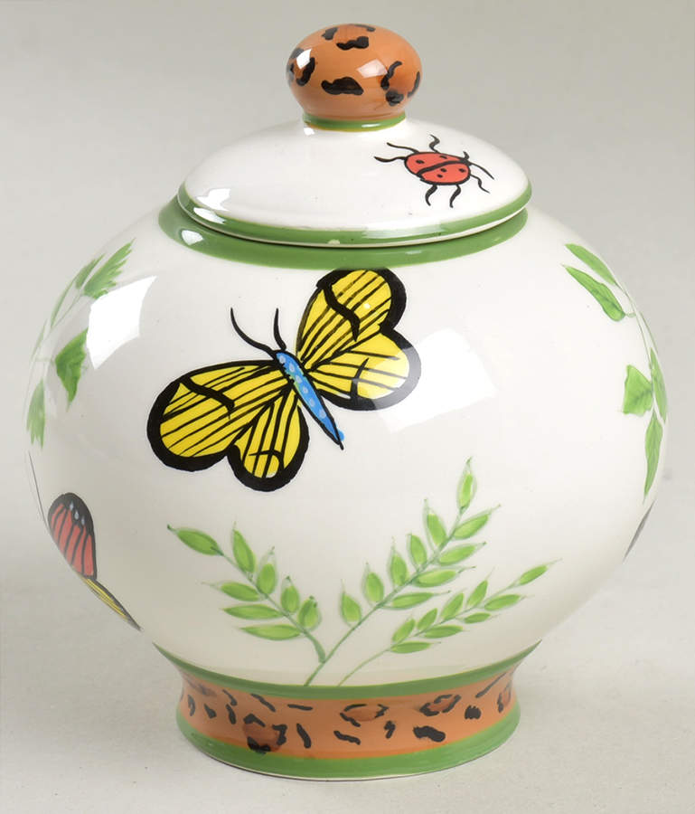 Butterfly Paradise Sugar Bowl & Lid by Lynn Chase-1