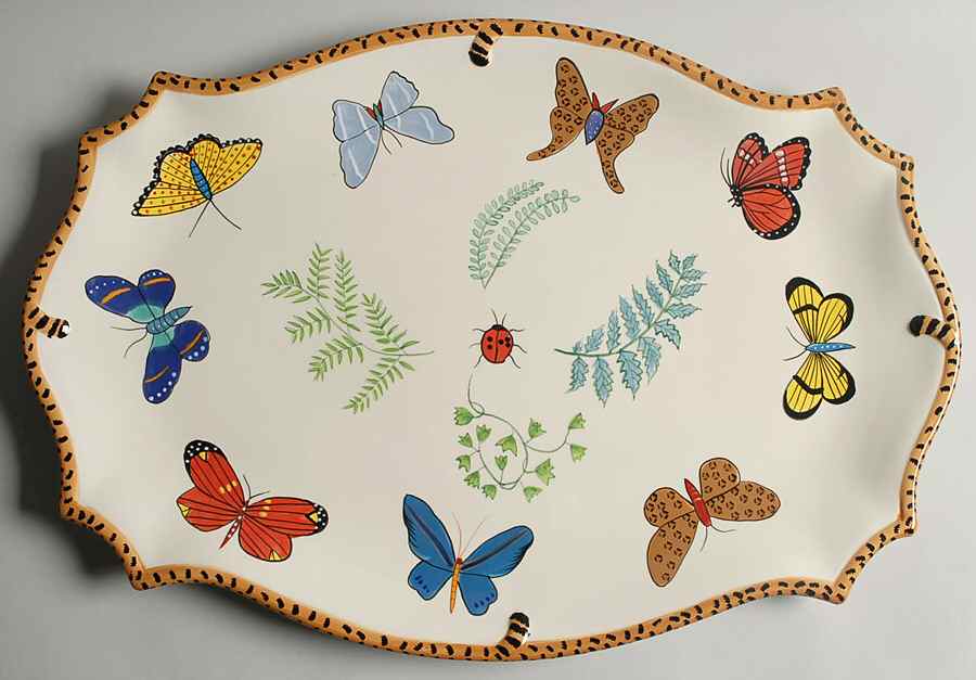 Butterfly Paradise 19" Oval Serving Platter by Lynn Chase-1