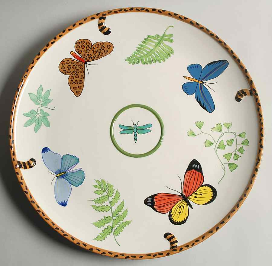 Butterfly Paradise Chip Bowl/Plate for Chip & Dip Set by Lynn Chase-1