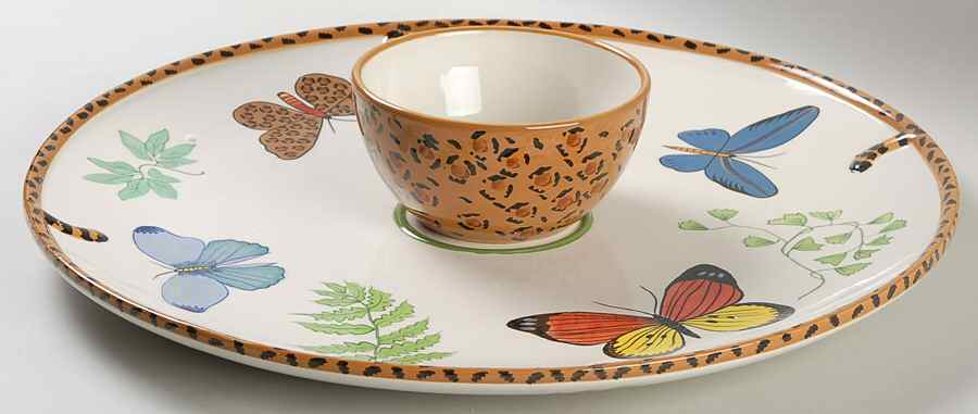 Butterfly Paradise (2 Piece) Chip & Dip Set by Lynn Chase-1