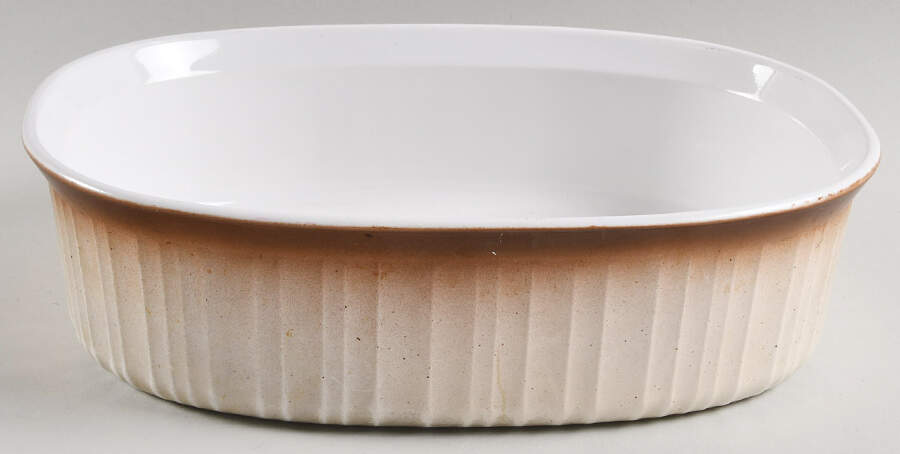 French Bisque 2.5 Quart Oval Covered Casserole No Lid by Corning Corelle-1