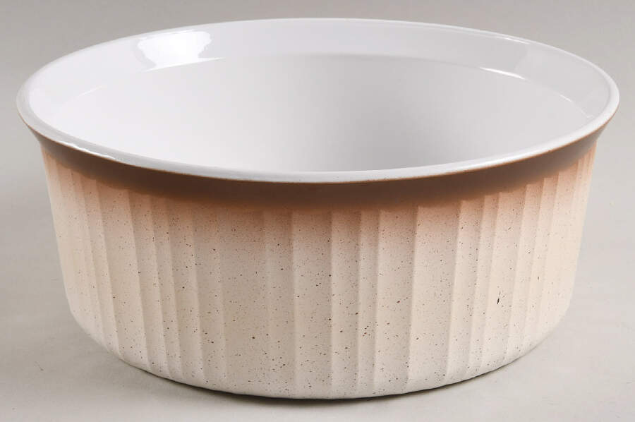 French Bisque 2.5 Qt Round Casserole No Lid by Corning Corelle-1