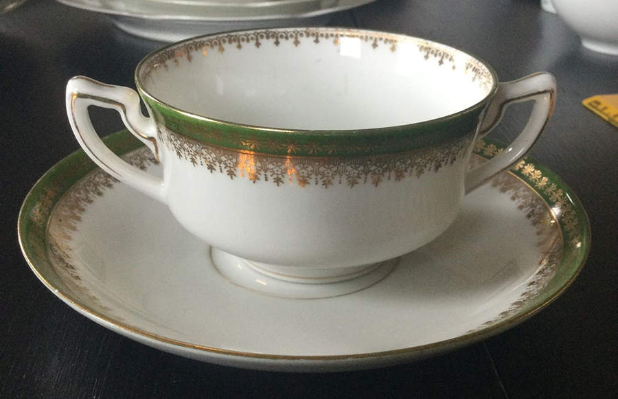 CIM116 Footed Cream Soup Bowl & Saucer Set by Crown Imperial-1