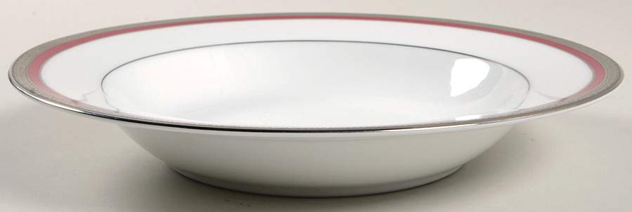 Fashion Buffet Platinum (Red Band) Large Rim Soup Bowl by Charter Club-1