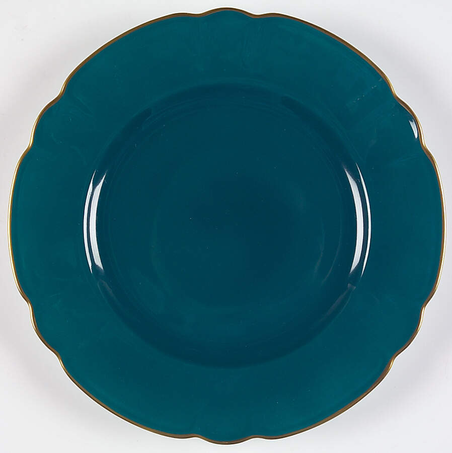 Eventail Dark Green (Vert Canard) Salad Plate by Charles Field Haviland-1