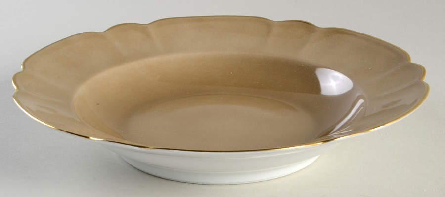 Eventail Chestnut (Marron Glace) Large Rim Soup Bowl by Charles Field Haviland-1