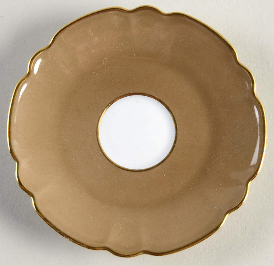 Eventail Chestnut (Marron Glace) Saucer for Demitasse Cup by Charles Field Haviland-1