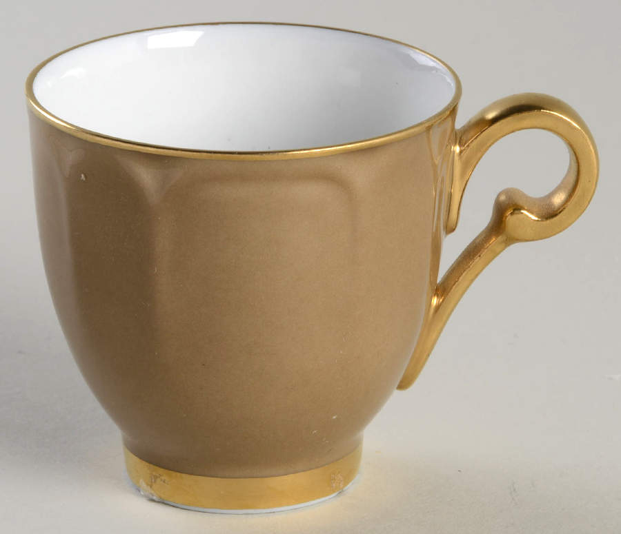 Eventail Chestnut (Marron Glace) Flat Demitasse Cup by Charles Field Haviland-1