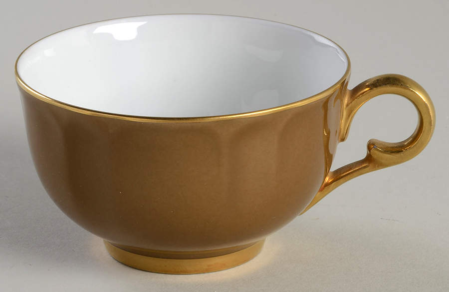 Eventail Chestnut (Marron Glace) Flat Cup by Charles Field Haviland-1