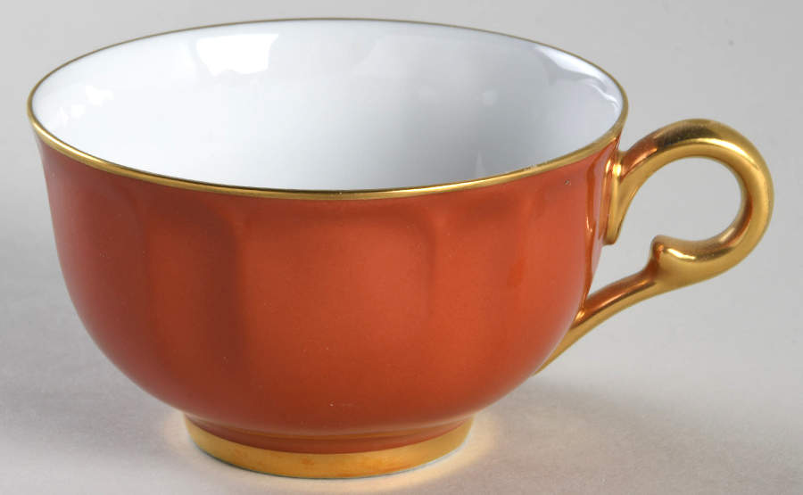 Eventail Terra Cotta (Terra Cota) Flat Cup by Charles Field Haviland-1