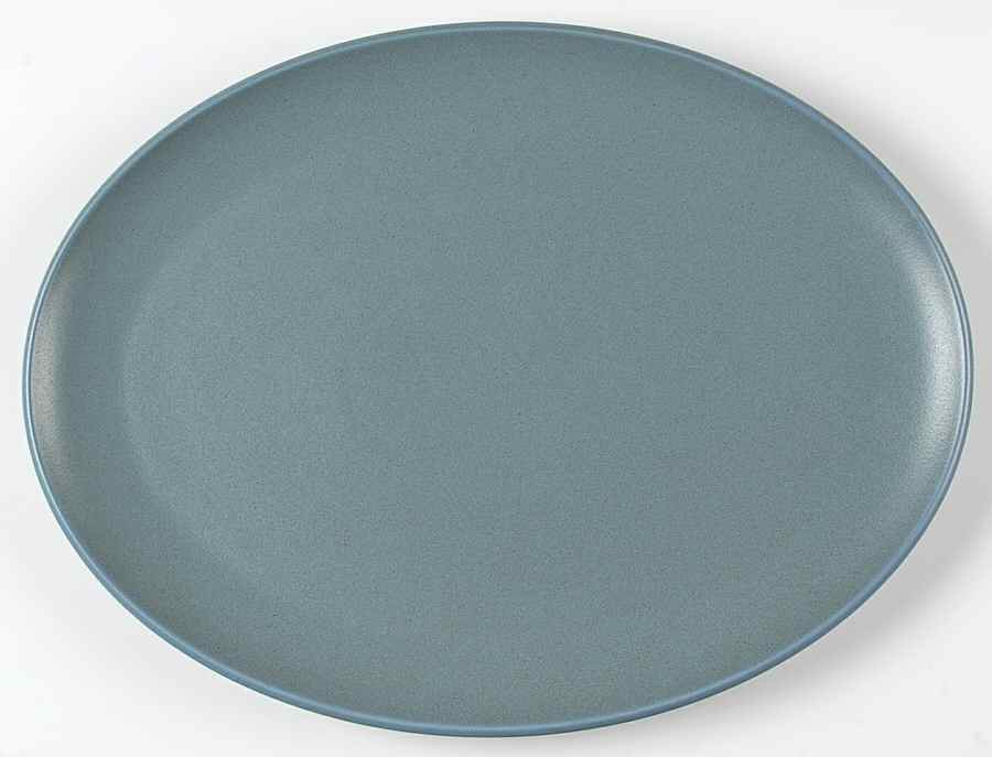 Cargo Slate Blue 15" Oval Serving Platter by Calvin Klein-1