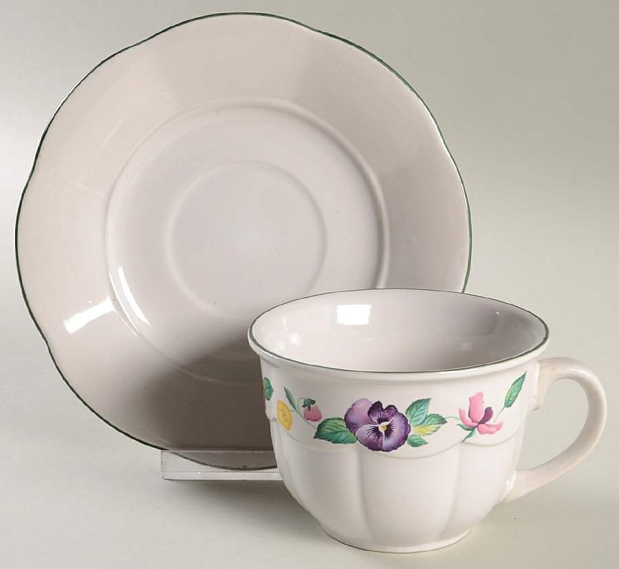 Georgia Flat Cup & Saucer Set by Century China-1