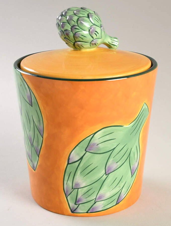 Toscano Small Canister & Lid by Clay Art-1