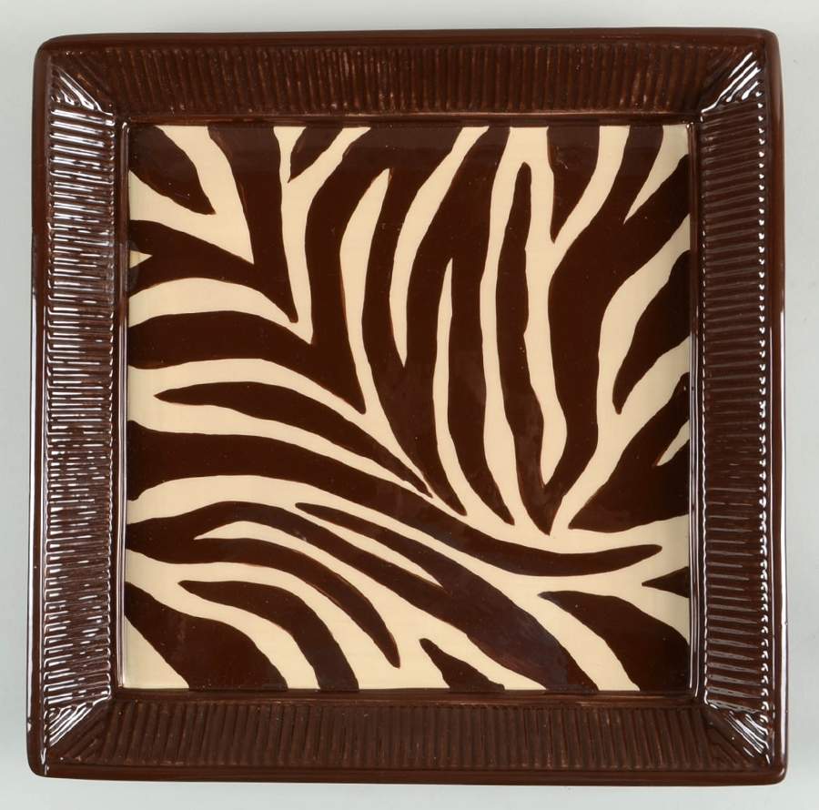 Safari 13" Square Serving Platter by Clay Art-1