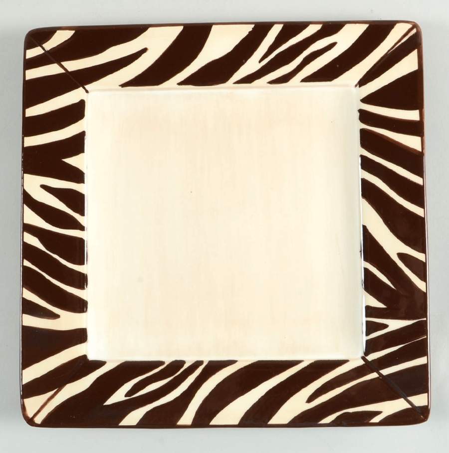 Safari Square Dinner Plate by Clay Art-1