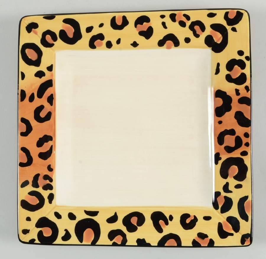 Safari Square Dinner Plate by Clay Art-1
