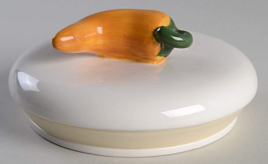 Chili Peppers Lid for Large Canister by Clay Art-1