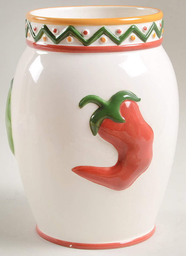 Chili Peppers Utensil Holder by Clay Art-1