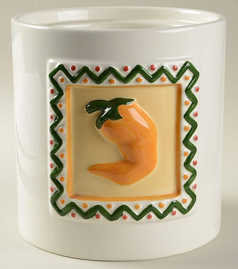 Chili Peppers Medium Canister No Lid by Clay Art-1